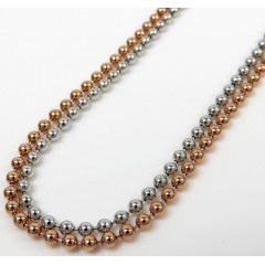 14k White Or Rose Gold Smooth Ball Link Chain 20-28 Inches 2mm
