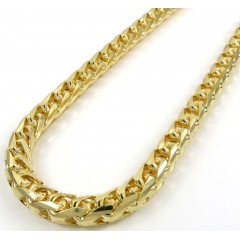 14k Yellow Gold Solid Facet Cut Franco Chain 26 Inch 6mm