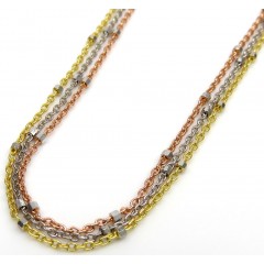 14k Solid White Yellow Or Rose Gold Octagon Nut Cable Chain 16-20 Inches 1mm