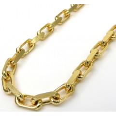 14k Yellow Gold Solid Flat Edge Cable Link Chain 20-22 Inches 3.80mm 