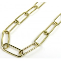 14k Yellow Gold Hollow Paper Clip Chain 16-30 Inch 5.50mm