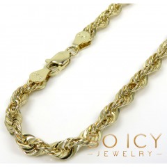 14k Yellow Gold Solid Rope Bracelet 8.50 Inch 4mm