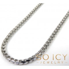 14k Solid White Gold Franco Chain 18-24 Inch 2mm
