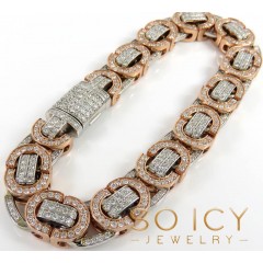 14k Two Tone Diamond Byzantine Bracelet 8.50