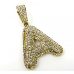 10k Yellow Gold Diamond Custom Made Initial Pendant 1.60ct