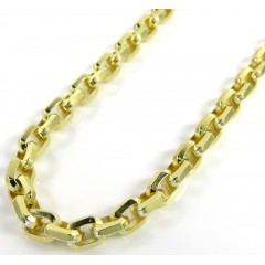 10k Yellow Gold Solid Beveled Edge Cable Chain 20-26 Inches 4.50mm