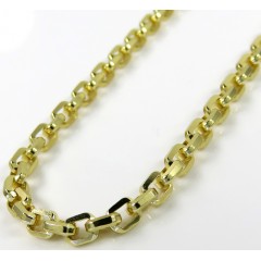 10k Yellow Gold Solid Beveled Edge Cable Chain 20-30 Inches 3.60mm