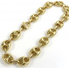 14k Yellow Gold Hollow Gucci Puffed Link Bracelet 9mm 8.75