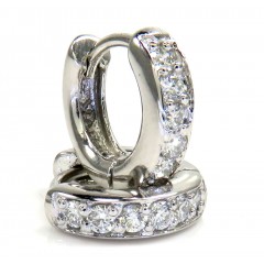 14k White Gold Small Diamond Huggie Hoops 0.40ct