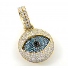 14k White Yellow Or Rose Gold Vs Diamond Evil Eye Pendant 2.50ct