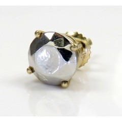14k Yellow & White Gold  Diamond Shape Stud Earring 