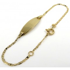 14k Yellow Gold Kids I.d. Bracelet 5-5.50