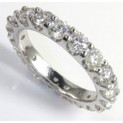 14k White Gold 10 Pointer Eternity Diamond Wedding Band 2.00ct