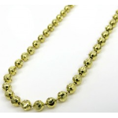 14k Yellow Gold Moon Cut Bead Chain 18-24