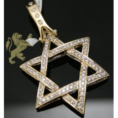 1.00ct 14k Yellow Gold Diamond Star Of David Pendant