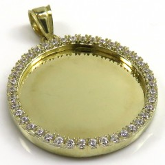10k Yellow Gold Small Cz Picture Pendant 0.50ct