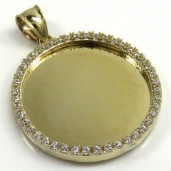 10k Yellow Gold Medium Cz Picture Pendant 0.75ct