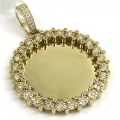 10k Yellow Gold Medium Diamond Illusion Picture Pendant 0.63ct