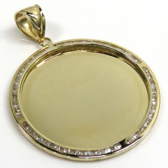10k Yellow Gold Large Cz Picture Pendant 1.75ct