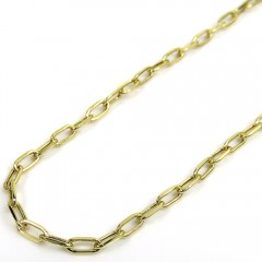 10k Yellow Gold Skinny Hollow Paper Clip Chain 16-22 Inch 2.20mm 