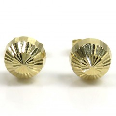 14k Yellow Gold Diamond Cut 7.8mm Sphere Earrings 