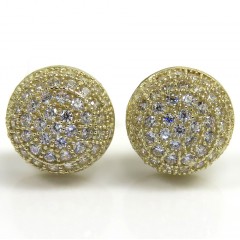 10k Yellow Gold 8.8mm Cz Sphere Earrings 1.00ct