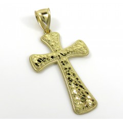 10k Yellow Gold Large Nugget Cross 