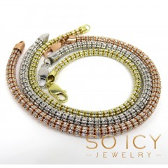 10k Two Tone Gold Diamond Cut Ice Link Bracelet 8.50