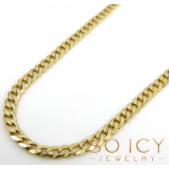 10k Yellow Gold Solid Skinny Cuban Chain 18-24 Inch 2.0mm