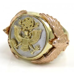 14k Tri Color Gold American Eagle Ring 