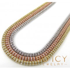 10k Two Tone Gold Diamond Cut Ice Link Chain 16-26