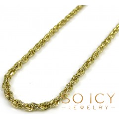 10k Yellow Gold Solid Rope Chain 16-24 Inch 2mm