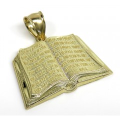 10k Yellow Gold Small Holy Bible Book Pendant 