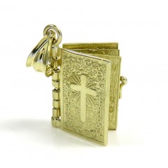 10k Yellow Gold Mini Holy Bible Book Pendant