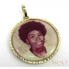 10k Yellow, White, Rose Gold Large Double Sided Picture Pendant 