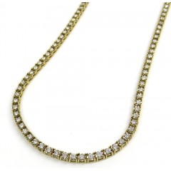 14k Gold Round 3 Pointer Diamond Illusion Tennis Chain 3.40mm 5.00ct 16-26