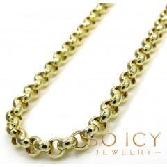 14k Yellow Gold Circle Rolo Link Chain 16-30 Inch 3.6mm