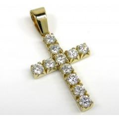 14k Gold Round 15 Pointer Si2 Diamond Cross 1.65ct