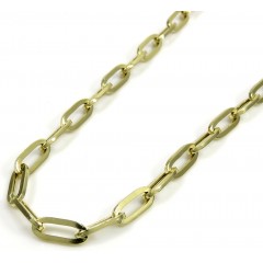 14k Yellow Gold Hollow Paper Clip Chain 16-20 Inch 3.50mm