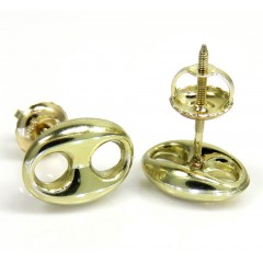 14k Yellow Gold Puffed 7.50mm Gucci Style Link Earrings