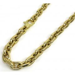 14k Yellow Gold Semi Solid Hermes Link Chain 24 Inches 9mm