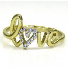 10k Gold Diamond Heart Love Ring 0.12ct