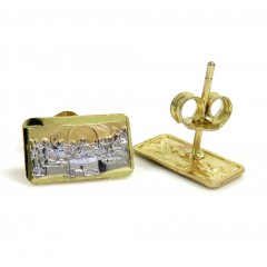 10k Two Tone Gold Mini Jesus Apostles Last Supper Earrings