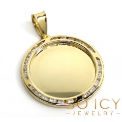 10k Yellow Gold Small Cz Picture Pendant 0.50ct