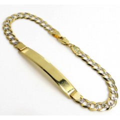 14k Yellow Gold Diamond Cut Cuban Id Bracelet 8 Inch 5.50mm 