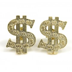 10k Yellow Gold Dollar Sign Earrings 