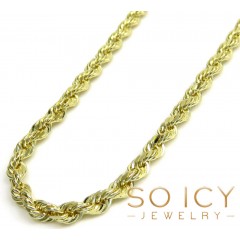 10k Yellow Gold Solid Rope Link Chain 18-26 Inch 3mm