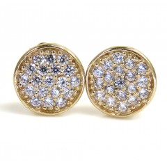 14k Yellow Gold Cz Snow Cap 7mm Earrings 0.50ct