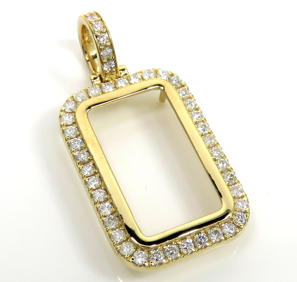10k yellow gold large diamond frame pendant 1.35ct