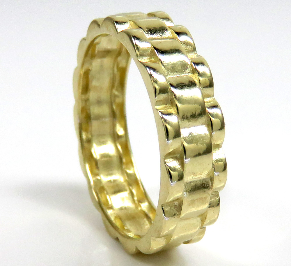 10k gold 6mm presidential style ring